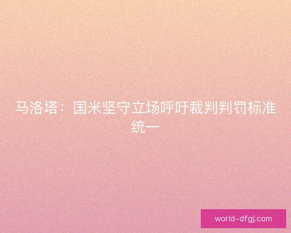 马洛塔：国米坚守立场呼吁裁判判罚标准统一